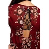 image:imageONEILL Caitlyn Burgundy Floral Sheer 34 Sleeve Juniors Blouse Medium