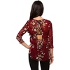 image:imageONEILL Caitlyn Burgundy Floral Sheer 34 Sleeve Juniors Blouse Medium
