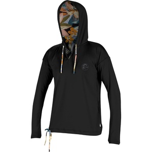 image:imageONeill Womens Womens Side Print Long Sleeve HoodieBlackDemiflor