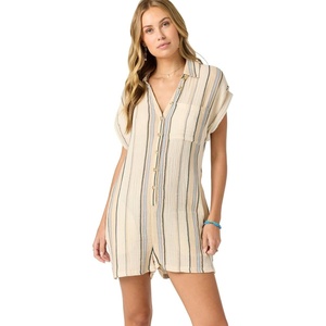 image:imageONEILL Womens Kamilla Stripe Romper  Lightweight Adjustable Straps Casual OnePiece OutfitIvr